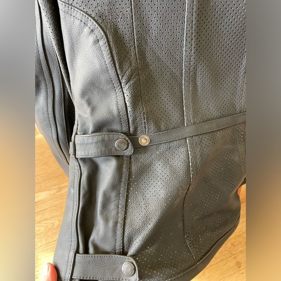 Lady Rider by Frank Thomas leather padded motorcycle armored Jacket - Picture 3 of 11